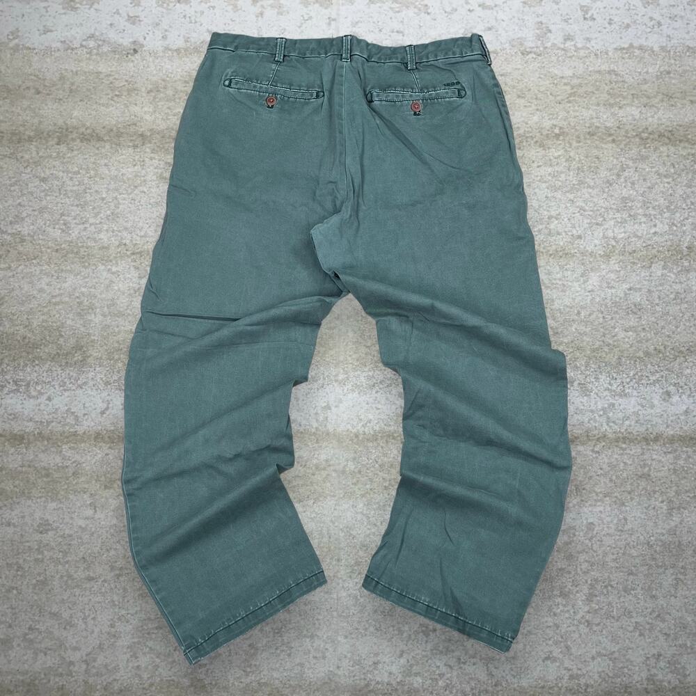 Vintage Y2K Izod Khakis Pants 36x30 Relaxed Fit Green Cotton Embroidered Logo